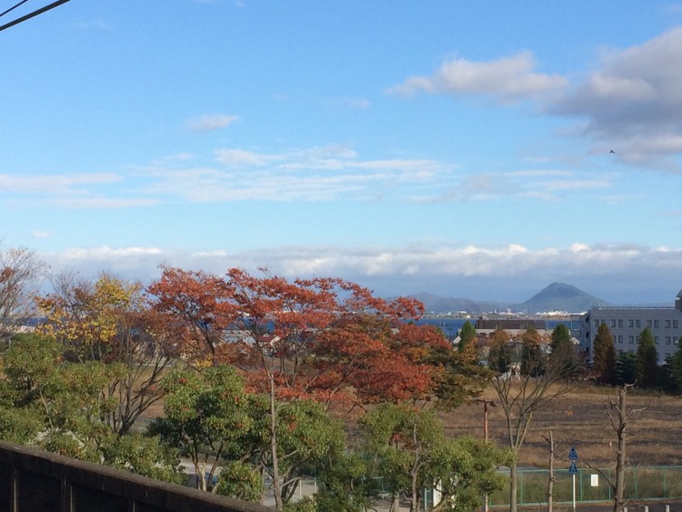 唐崎駅から見える琵琶湖